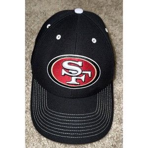 San Francisco 49ers '47 Brand Mens Black Adjustable Hat with white accents. ￼